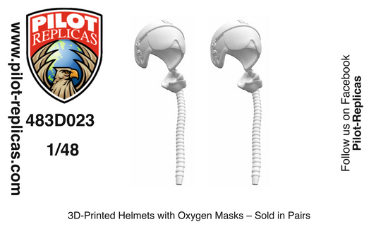 1/48 3D-Printed Helmets with Oxygen Masks – Sold in Pairs 483D023