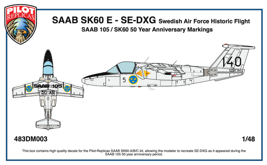 SAAB SK60 E - SE-DXG SAAB 105 50 Years 48DM003  1/48 scale